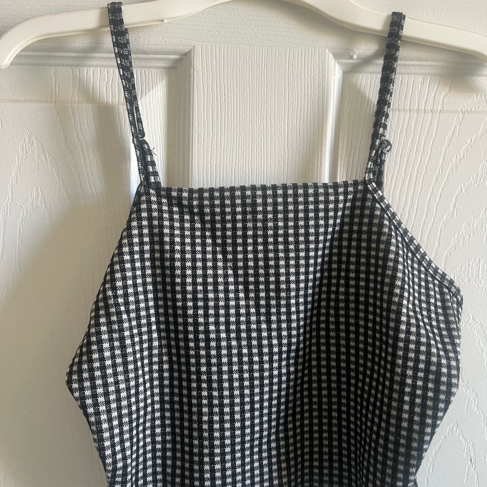 Black and White Checkered crop top
